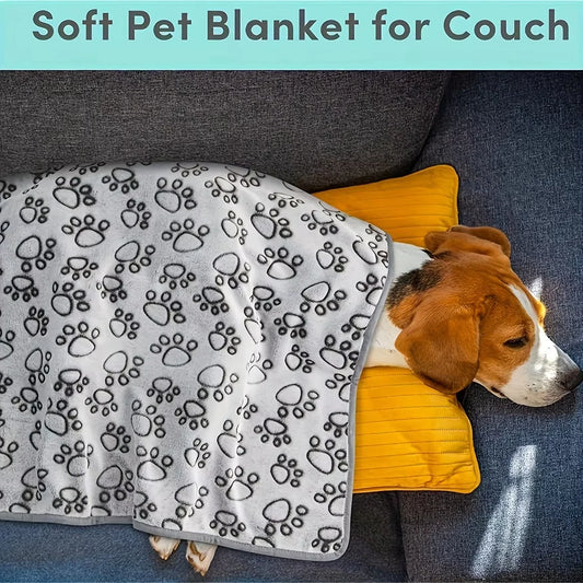 Soft Fluffy Pet Blanket – Warm, Comfortable & Cute Cartoon Design for Cats & Dogs