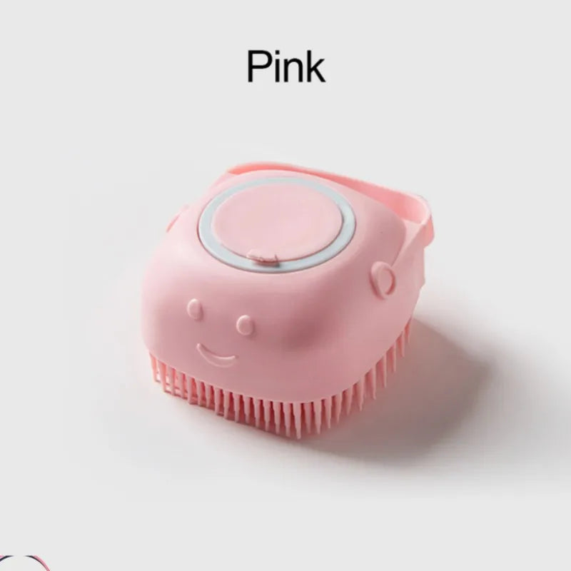 Gentle Silicone Pet Brush – Massages & Cleans with Built-In Shampoo Dispenser for Cats & Dogs
